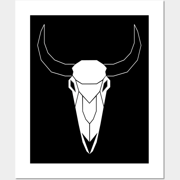 Geo-Bull Skull Wall Art by RayneOne98